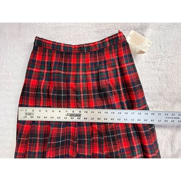 Pendleton Women Red Authentic Macinnes Tartan Wool Pleated Midi Skirt 10 New $95 - Picture 6 of 7